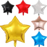 Qfdian  18inch Gold Star Foil Balloons Black Red Silver Five Star Balloon Set Birthday Party Decor Baby Shower Gender Reveal Decoration