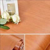 Qfdian 40cm x3m Wood Grain DIY Home Decor Waterproof Wall Stickers Self Adhesive PVC Wallpaper Bedroom Wardrobes Cabinets Sticker