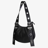 Qfdian  Vintage Punk Grunge Y2k Aesthetic Underarm Bag Korean High-capacity Fashion Casual Crossbody Bags Streetwear Shoulder Handbags
