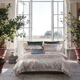 Qfdian 22 Momme Natural Mulberry Silk Luxury Bedding Set Yarn-dyed Jacquard Silk Cotton Duvet Cover Flat Sheet With Pillowcases 4Pcs