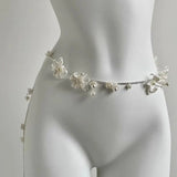 Qfdian Fashion Y2K Retro Multilayer Pearl Waist Chain Belt For Women - Stylish Body Jewelry Accessories For Party & Casual Wear