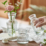 Qfdian  1pc Nordic Creative Transparent Vases for Plant Bottle Flower Pot Hydroponic Terrarium Arrangement Container Flower Table Vase