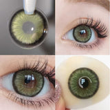 Qfdian Color Contact Lenses yearly Myopia Lenses with Diopter Enlarge Bright Cosmetic Power Lens Make Up for  Beautiful Eyes