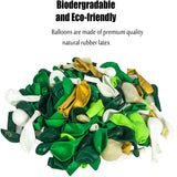 Qfdian  Jungle Animal Party Ballons Garland Arch Kit Green Gold Confetti Balloon Baby Shower Party Birthday Wild One Leaves Decor Globos