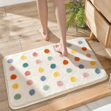 Qfdian  Modern Minimalist Thickened Microfiber Bath Mat TPR Non-slip Design Shower Room Door Mat Non-slip Absorbent Bathroom Rug