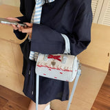 Qfdian  Japanese Women Kawaii Cute Bow Handbags Y2k Aesthetic Chic Luxury Design Fashion Shoulder Bag New All Match Fairy Crossbody Bags