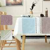 Qfdian  ‌Nordic Tablecloth Waterproof and Easy To Clean Rectangular Household Dining Table Cloth Simple Dustproof and Wear-resistant