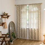 Qfdian  American Curtains Blackout Printed Curtain Fabric Bedroom Living Room Cotton and Linen Stitching Curtain Fabric