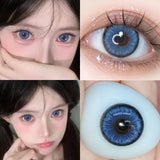 Qfdian 1Pair Green Colour Contacts Lenses Natural Blue Gray Eye Myopia Lenses Beauty Pupil Brown Lenses Makeup