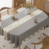 Qfdian  Tablecloth Three-proof Fabric Light Luxury High-end Rectangular Dining Table Cloth Leave-in Oil-proof Waterproof Anti-scalding