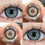 Qfdian 1Pair New Colored Contact Lenses for Eyes Brown Lenses Green Eye Lenses Gray Pupils Yearly Cosmetic Eye Contact Lens