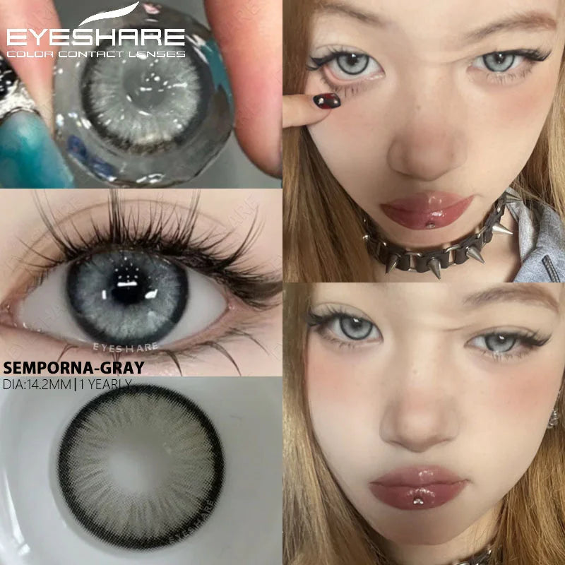 EYESHARE Natural Colored Contact Lenses for Eyes 1pair New Contact Lenses Blue Colorful Lenses Green Lenses Fashion Colored Lens