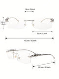 1PC Unisex Metal Rimless Glasses Square Frame Clear Glasses For Animal Accessories Street Snap