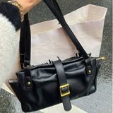 Qfdian Trendy Office Lady Elegant Women Handbags Y2k Aesthetic Simple All Match Shoulder Bags Vintage Casual Underarm Bag Luxury Design