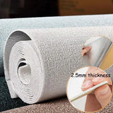 Qfdian 3D DIY Thicken Waterproof Mildew Proof Self-adhesive Insulation Wallpaper Linen Plain Color Stickers Renovation Wall Stickers