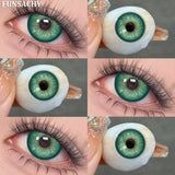 Qfdian  2pcs Color Brown Contact Lenses for Eyes Fashion Natural Gray Softlens Eye Makeup Contacts Yearly Cosmetic Color Lens