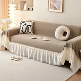 Qfdian  Sofa Towel Cover Cloth Anti Slip French Cream Style Full Package Universal  Cloth Blanket Skin Friendly Delicate Decorative Pad