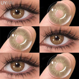 Qfdian 1 Pair Color Contact Lenses for Eyes Cosmetics Blue Contact Lenses Brown High Quality Natural Contact Lenses Gray Lenses