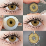 Qfdian  Korean Lenses Color Contact Lenses for Eyes 1pair Natural Colorcon Eye Lens Blue Green Eye Lens Beautiful Pupil Yearly