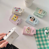 Qfdian Cute cartoon embroidery leather earphone case for apple airpods pro pro2nd 3 pure color summer charing box cover for airpod 1 2