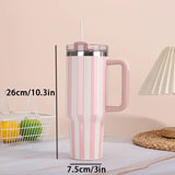 Qfdian  Thermal Bottle With Straw Handle and Lids Drinkware Hot Cold Stainless Steel Thermos Portable Car Coffee Cups Thermal Mug