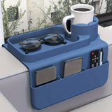 Qfdian  Creative Multi Functional Silicone Tray with Cup Holder for Sofa Armrests Non Slip Sofa Storage Rack with Side Pockets