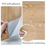 Qfdian 40cm wood grain modern style decoration waterproof moisture-proof mildew proof cabinet doors kitchen living room wallpaper
