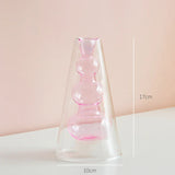 Qfdian Nordic Modern Double Wall Vase Creative Hydroponic Transparent Glass Vase Living Room Desktop Decor Art Ornament Home Decor