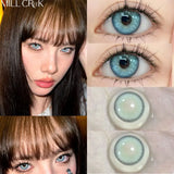 Qfdian 2PCS Contact Lenses Dioptric Beautiful Pupil Cosmetic Lens for Eyes Myopia Degree Colored Lenses 6-12 Months