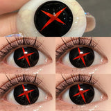 Qfdian 1pair Genshin Arlecchino Cosplay Color Contact Lenses Halloween Scary lens Softlens