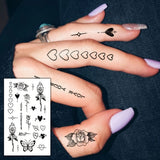 Qfdian  1/5/12PCS Waterproof Temporary Tattoo Sticker Rose Flame Thorns Love Butterfly fake tatto flash tatoo finger for girl women men