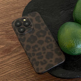Qfdian Matte Leopard Amber Silicone Back Cover Neutral Mobile Phone Case For iPhone 16 15 14 13 12 11 Pro Max Protective Fundas Cover