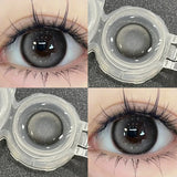 Qfdian 2Pcs Kroean New Colored Contact Lenses with Prescription Myopia Degree 0.00- 8.00 Soft Lens Eye Magic Ice Extract