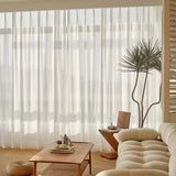 Qfdian  partition decorative anti-scratch and anti-wrinkle white sheer curtains for living room, bedroom and dining room