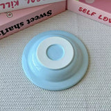 Qfdian  6.2 Inch Ceramic Plate Round Korean Style Ins Household Food Container Fruit Salad Dessert Breakfast Plates Kitchen Dishes Gifts