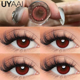 Qfdian  Contact Lens Makeup Red Lens Cosplay Colored Pupils Cosmetics Natual Black Lens Woman Pink Pupils Color Contacts Blue lens