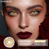 Qfdian  1 Pair Colored Contact Lenses for Eyes Green Beauty Pupils Brown Fashion Lenses High Quality Blue Eye Contacts Yearly