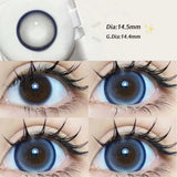 Qfdian  2PCS/Pair 14.5mm Lenses Pearl Series Color Contact Lenses For Big Eyes Beauty Blue Makeup Lens Purple Pupils Cute Lens