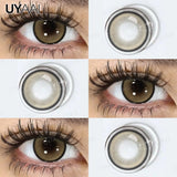 Qfdian  NEW Color Contact Lenses Beauty Brown Pupils Natural Black Contact Lenses Soft Colorful Makeup Eyes Gray Lenses Natural