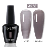 Qfdian  15ml UV Gel Nail Polish Semi Permanent Gel Varnish Enamel Brown Nail Gel Design Red Nails Art Nude Color Glitter Manicure