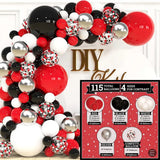 Qfdian  96Pcs Red White Balloon Arch Garland Kit Red Confetti Ballon Set Birthday Party Decoration Wedding Graduation Baby Shower Globos