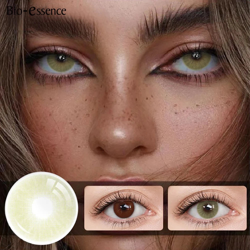 Qfdian 1 Pair Colored Contact Lenses for Eyes Gray Eye Contacts Blue Lenses Natural Fashion Lenses Cosmetic Eyes Contact