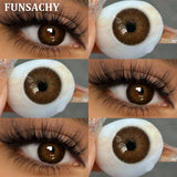 Qfdian  1 Pair Natural Color Contact Lenses for Eyes Brown Lenses Colorcon Korean Lens Yearly Beautiful Grey Eyes Big Black Len
