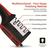 Qfdian 3-Segment Knife Sharpener Knife Sharpeners for Kitchen Knives Stainless Steel Three-Purpose Sharpening Stone for Kitchen Tools