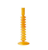 Qfdian Nordic Orange Glass Taper Candle Holder Creative Home Decor Wedding Party Dinner Candlelight Decoration Living Room Candlestick