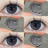 Qfdian  1 Pair Myopia Fashion Lens Prescription Colored Contact Lenses Beauty Pupils Purple Eye Lenses Blue Eye Color Lenses