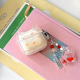 Qfdian lucky gradient goldfish koi fish transparent soft earphone case wireless bluetooth charging box cover for airpods 1 2 3 4 Pro 2