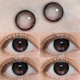 Qfdian 1 Pair Myopia Colored Contact Lenses Red Blue Natural Look Pupils Beauty Color Lens Big Eyes Contacts Cosmetics Yearly