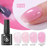 Qfdian 7ml Crystal Jelly Nude Rubber Base Gel Transparent Semi-permanent Varnish UV LED Construction Gel Nail Art Manicure
