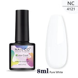 Qfdian  15ml UV Gel Nail Polish Semi Permanent Gel Varnish Enamel Brown Nail Gel Design Red Nails Art Nude Color Glitter Manicure